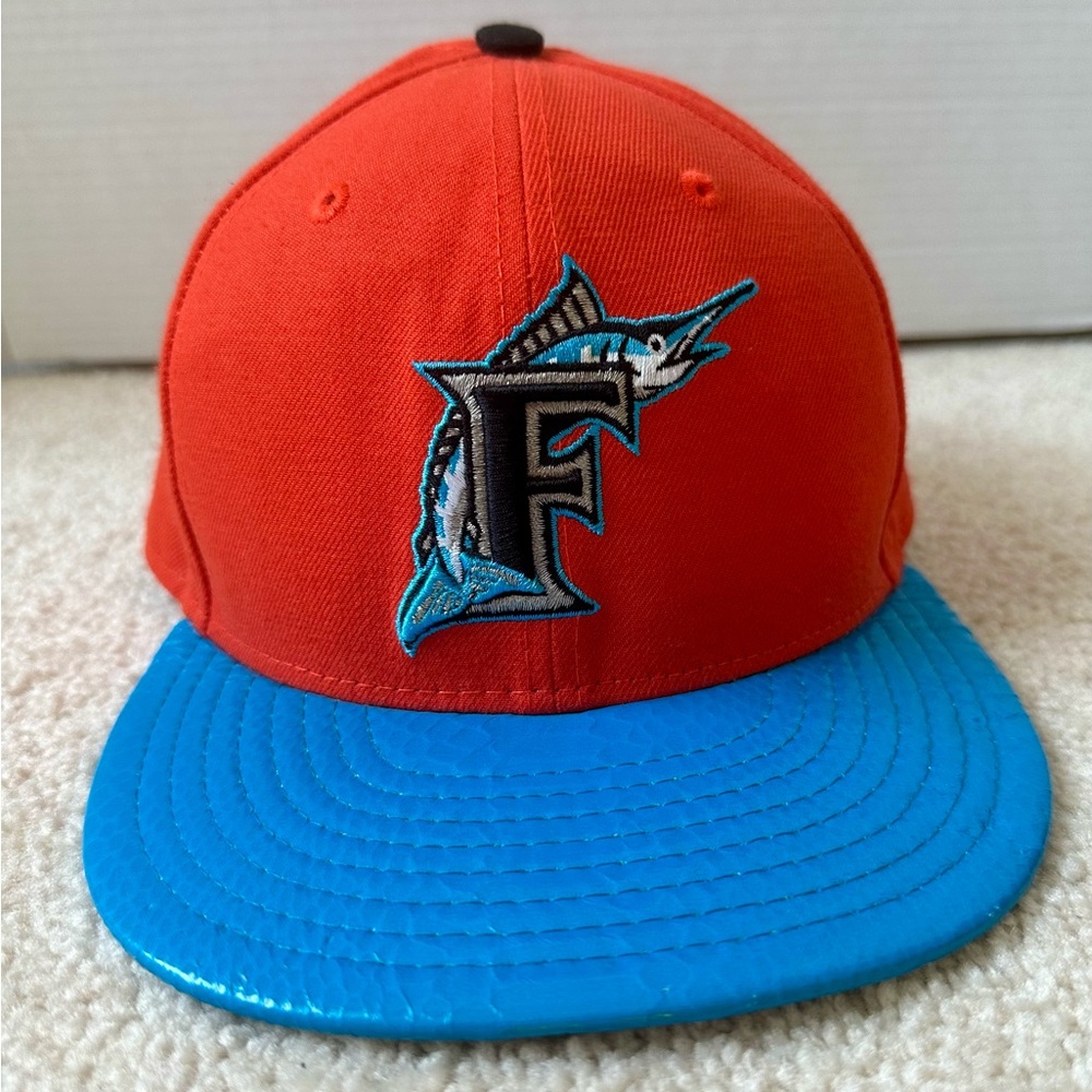 Florida Marlins MLB Snakeskin Fitted Hat - Size: 7 - New Era 59Fifty